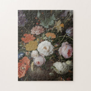 Quebra-cabeça Abraham Mignon - A Vida Estática Com Flores E Um