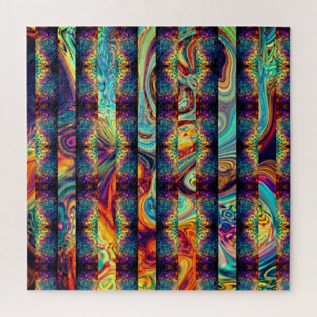 Quebra-cabeça Abstract Divided Layered Psychedelic Artwork (Vertical)