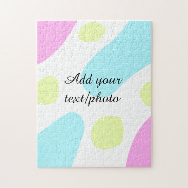 Quebra-cabeça Abstract geometric shapes pastel add name photo ba (Vertical)
