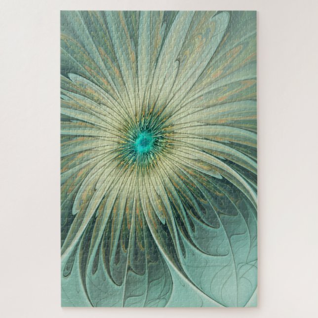 Quebra-cabeça Abstract Sage Green Fantasy Flower Fractal Art (Vertical)