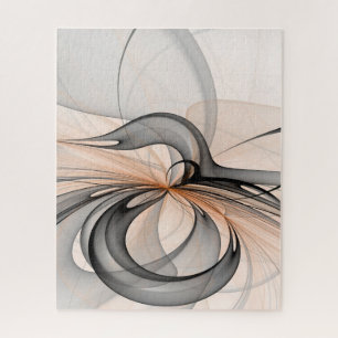 Quebra-cabeça Abstrato Anthracite Cinza Siena Moderna Arte Fract