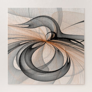Quebra-cabeça Abstrato Anthracite Cinza Siena Moderna Arte Fract