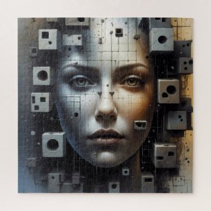 Quebra-cabeça Abstrato Art Matrix Girl