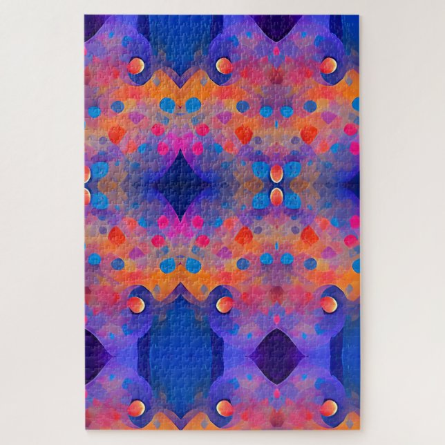 Quebra-cabeça Abstrato art pontos geométricos coloridos mais de  (Vertical)