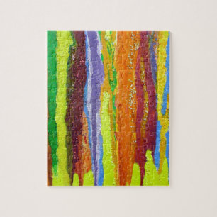 Quebra-cabeça Abstrato Arte arco-íris pingar tinta