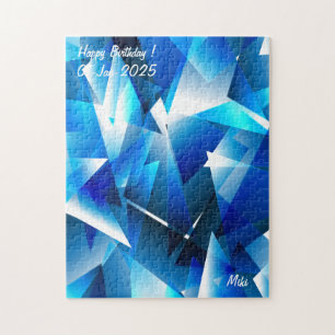 Quebra-cabeça Abstrato Azul-Colorida Artística Moderna Personali