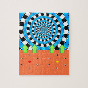 Quebra-cabeça Abstrato Azul Laranja Azul