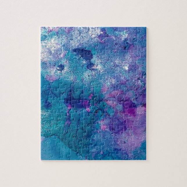 Quebra-cabeça Abstrato Azul Roxo (Vertical)