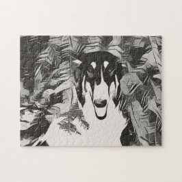 Quebra-cabeça Abstrato Borzoi No Pinho