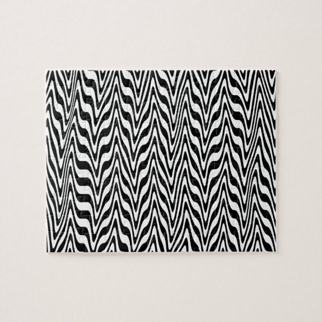 Quebra-cabeça Abstrato branco e preto (Horizontal)