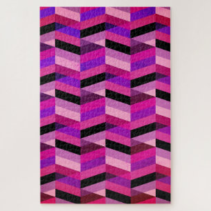 Quebra-cabeça Abstrato Chevron/Herringbone   Rúpias e Violetas