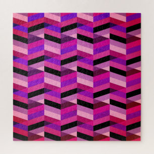 Quebra-cabeça Abstrato Chevron/Herringbone   Rúpias e Violetas