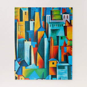 Quebra-cabeça Abstrato Cityscape Building Skyscrapts Art