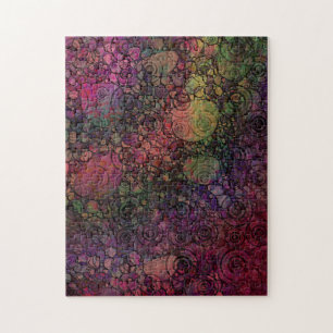 Quebra-cabeça Abstrato colorida com círculos pretos e vermelhos