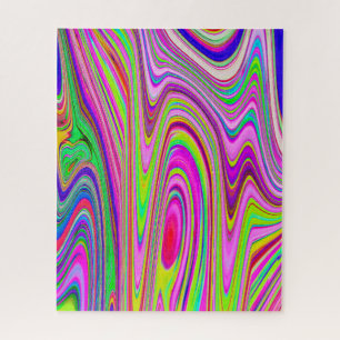 Quebra-cabeça Abstrato cor-de-rosa e amarelo-trilha