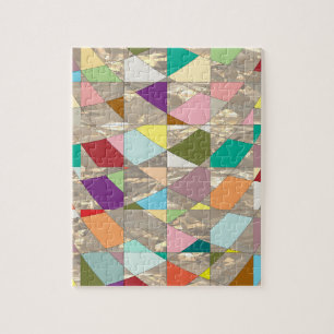 Quebra-cabeça Abstrato Cores Douradas