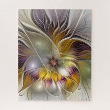 Abstrato da Fantasia Colorida Flor Moderno Fractal