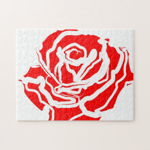 Quebra-cabeça Abstrato da rosa vermelha