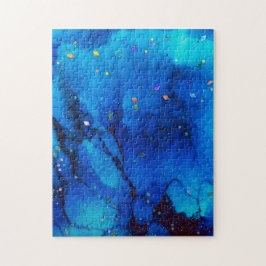 Quebra-cabeça Abstrato da tinta do álcool do Seascape