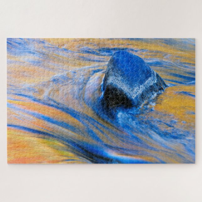 Quebra-cabeça Abstrato de água colorida do outono (Horizontal)