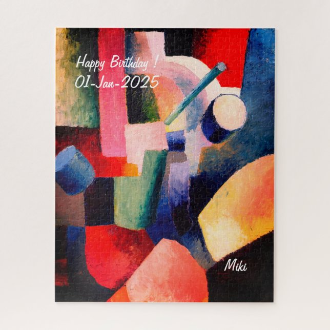 Quebra-cabeça Abstrato de Coloração Artística Moderna Personaliz (Vertical)