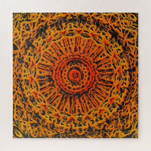 Quebra-cabeça Abstrato de cor laranja, amarelo e preto