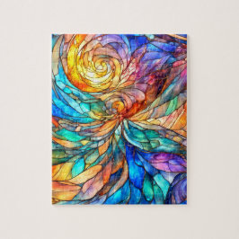 Quebra-cabeça Abstrato de cores múltiplas coloridas com torção 7