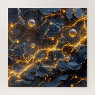 Quebra-cabeça Abstrato de energia elétrica com raios Ouro