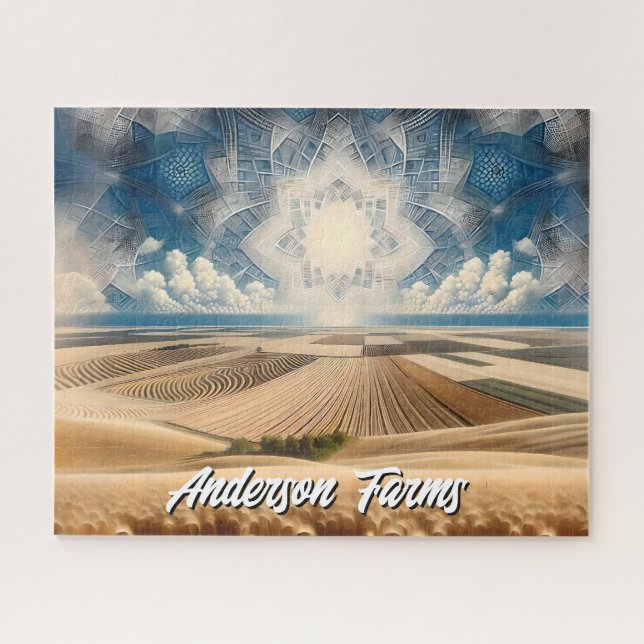 Quebra-cabeça Abstrato de Fazenda de trigo da Prairie (Horizontal)