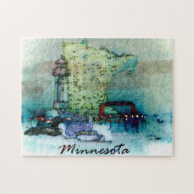 Quebra-cabeça Abstrato de Minnesota (Horizontal)
