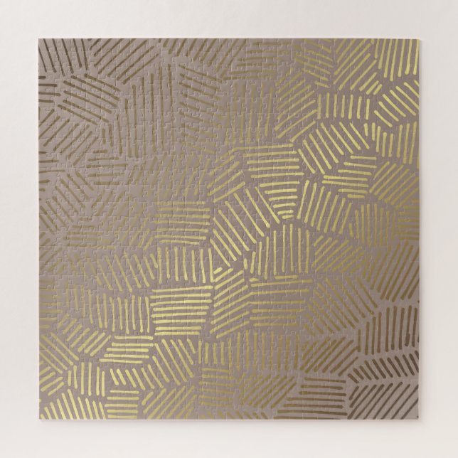 Quebra-cabeça abstrato de ouro, fundo vintage elegante. (Vertical)