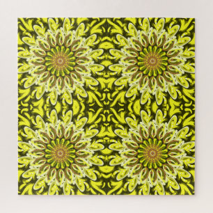 Quebra-cabeça Abstrato de Padrão Floral do Chrysanthemum Amarelo