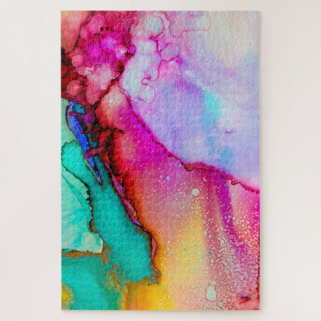 Quebra-cabeça Abstrato de pintura colorida (Vertical)