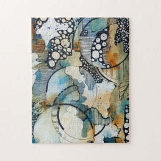 Quebra-cabeça Abstrato de Tinta e Aquarela