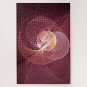 Quebra-cabeça Abstrato Elegante Moderno Vinho Vermelho Arte Frac
