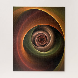 Quebra-cabeça abstrato espiral 3D Cores quentes quentes Arte Fra