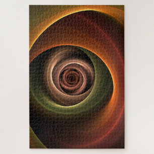 Quebra-cabeça abstrato espiral 3D Cores quentes quentes Arte Fra