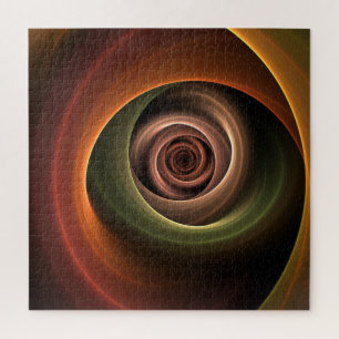 Quebra-cabeça abstrato espiral 3D Cores quentes quentes Arte Fra