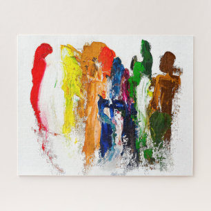 Quebra-cabeça Abstrato Expressão de figuras humanas em movimento