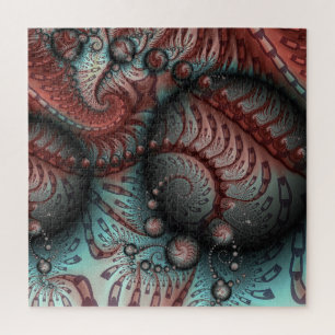 Quebra-cabeça Abstrato Fantasy Fractal Art Balls Brown Blue