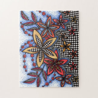 Quebra-cabeça Abstrato Floral Doodle