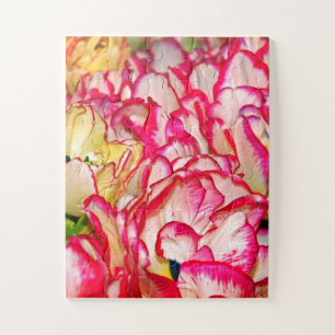 Quebra-cabeça Abstrato Floral Tulipas Pétalas Flores Branco Ros