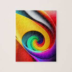 Quebra-cabeça abstrato Geométrica Colorida Espiral 3D