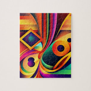 Quebra-cabeça Abstrato geométrico colorido