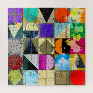 Quebra-cabeça Abstrato Geométrico: Traços e Placas