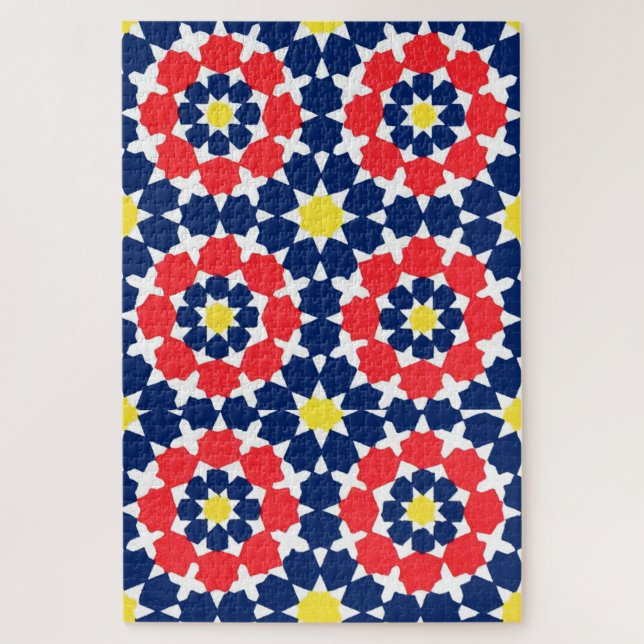 Quebra-cabeça abstrato impressão com estrelas e x-es (Vertical)