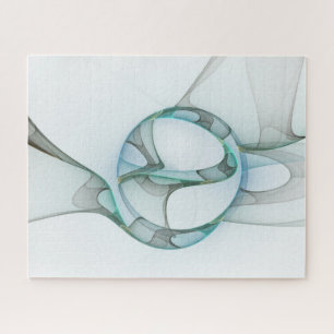 Quebra-cabeça Abstrato moderna Cinza azul-turquesa