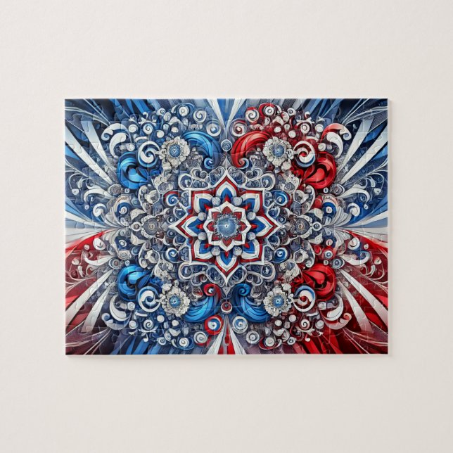 Quebra-cabeça abstrato moderna Design - cores fran (Horizontal)