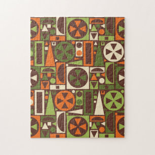 Quebra-cabeça Abstrato moderno do meio século retro geométrico