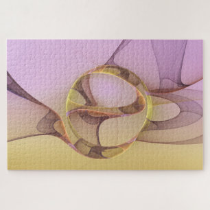 Quebra-cabeça Abstrato motiva arte frontal rosa moderna Ouro ros